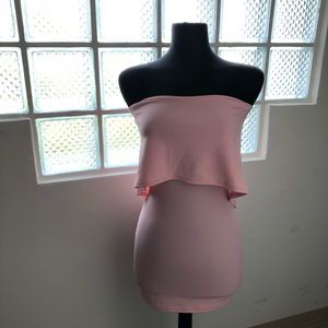 Blush strapless dress